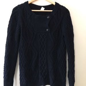 J. Crew heavy pullon cableknit fisherman’s sweater